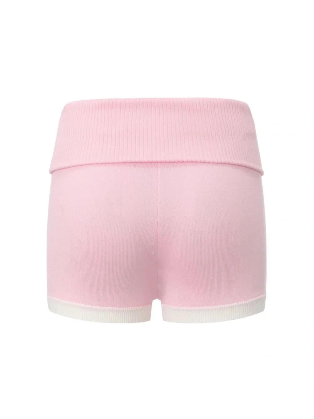 Nana Jacqueline Millie Fold-Over Waistband Pink Knit Shorts